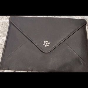 NWOT VINTAGE "SHIRL MILLER LTD" black envelope style clutch w/ rhinestones
